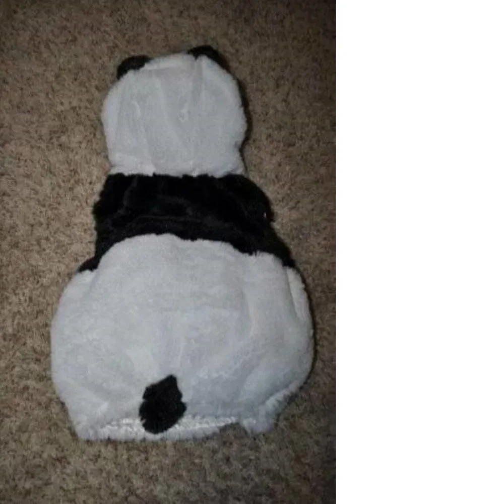 Panda Bear Halloween Costume Puffer Hooded Vest Plush 12/18 mths Unisex Toddler